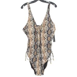 NWT Fashion To Figure Swimsuit One Piece Y2K 90s Animal Coastal Grandma 3 3X